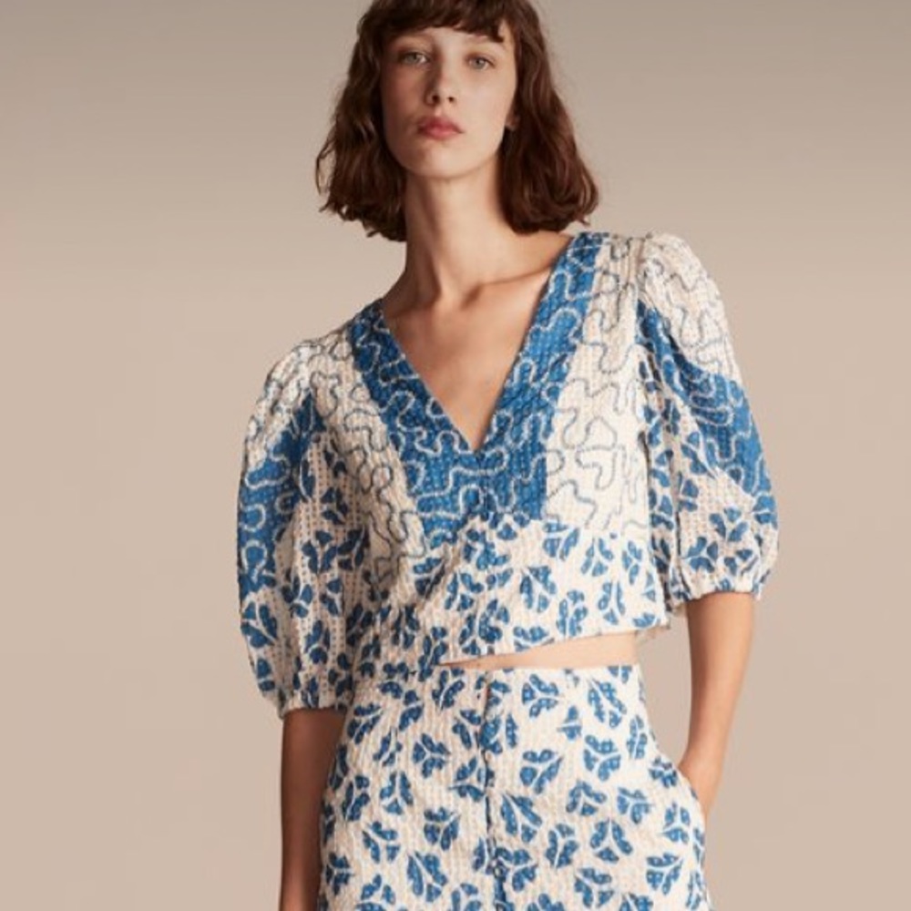 Rebecca Taylor Crop Blouse- Size 12 - Like New